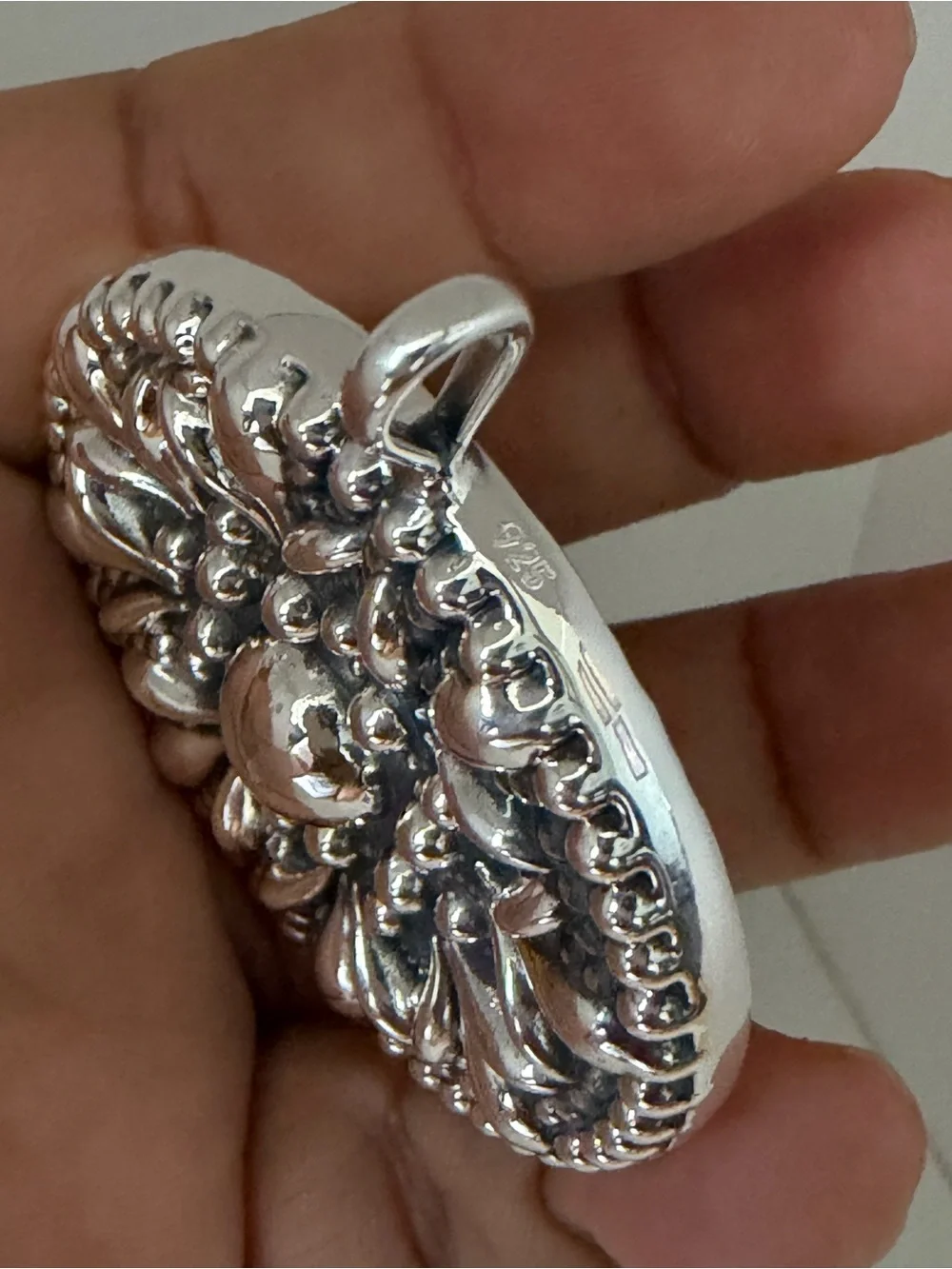 Huge Sterling Silver 925 mandala pendant (only)no cord.